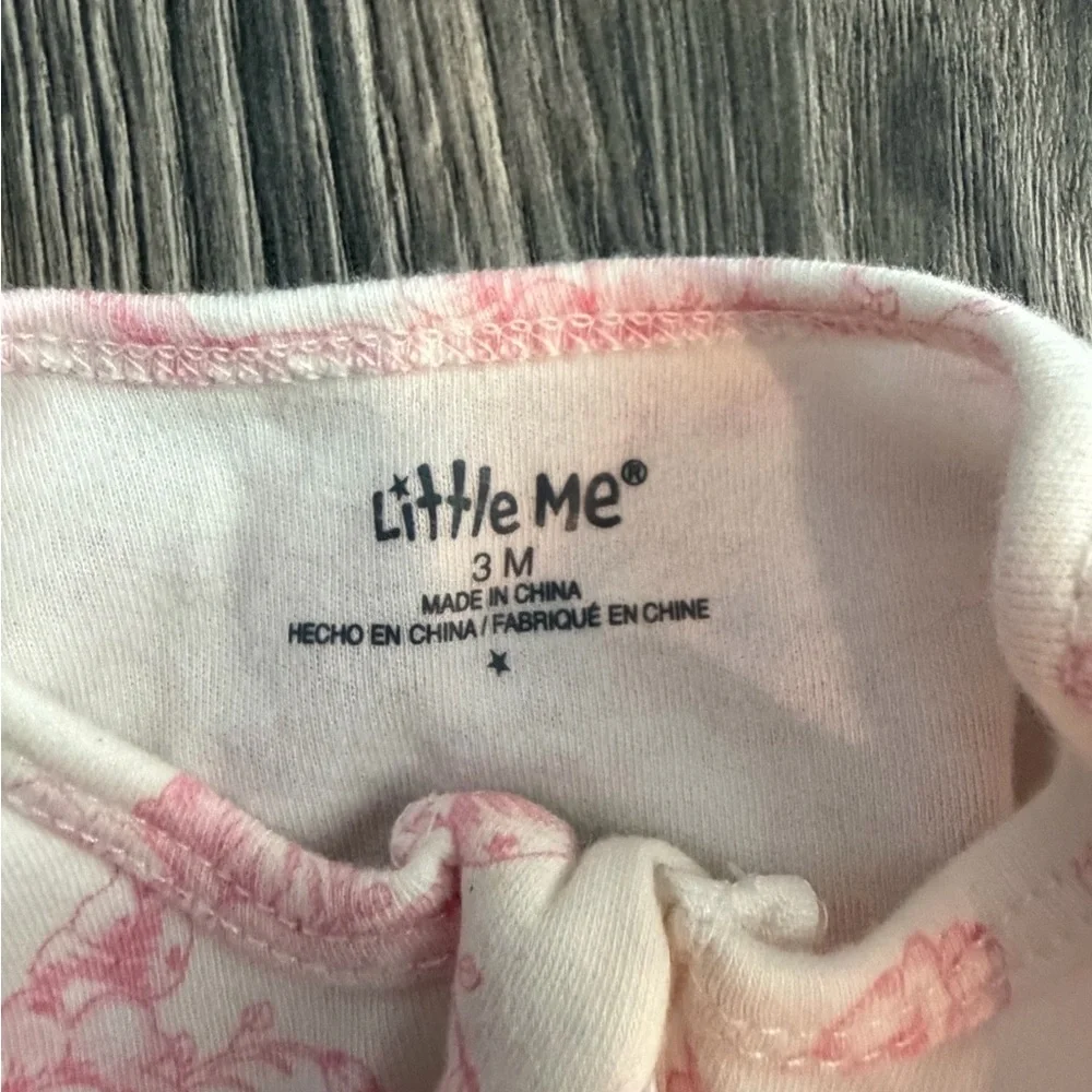 Little Me Pink & Purple Carter’s Floral 2 Pieces Set Size 3 M Zipper